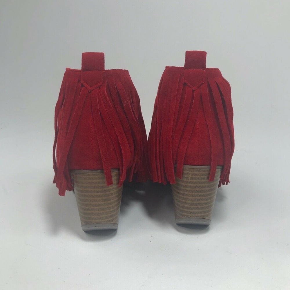 Red Fringe Booties - Picture 5 of 5